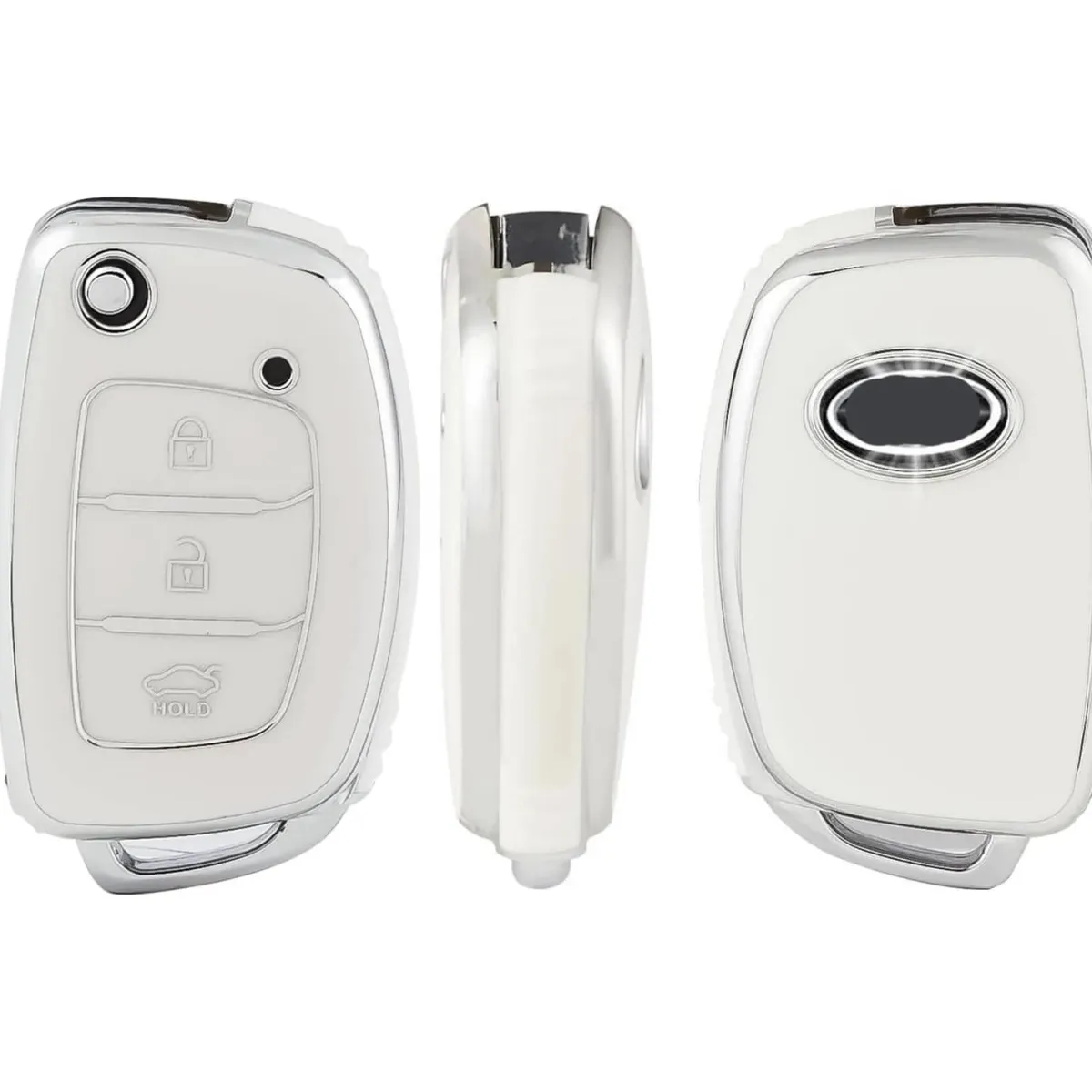 Sale TPU Sleutelhoesje voor Hyundai wit B3N Autosleutelhoesjes