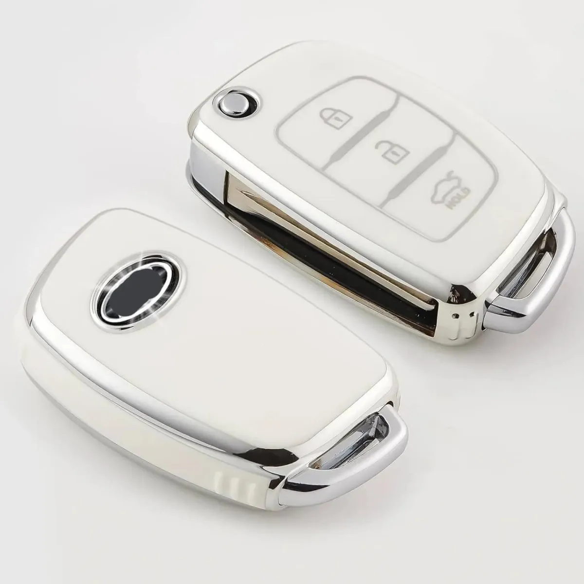 Sale TPU Sleutelhoesje voor Hyundai wit B3 Autosleutelhoesjes
