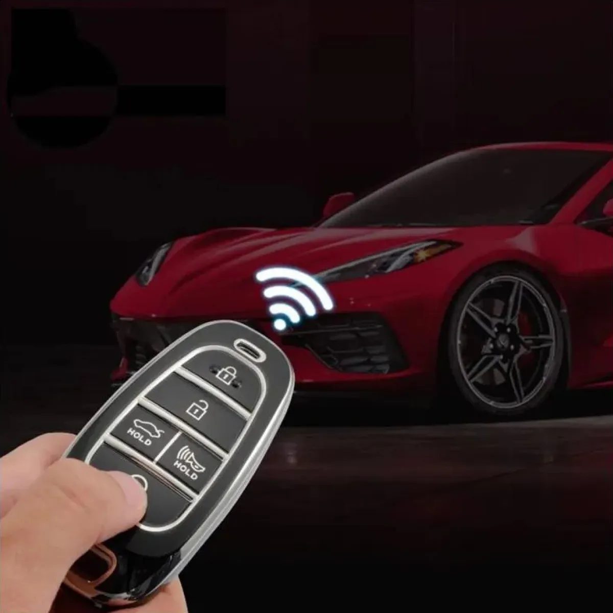 Clearance TPU Sleutelhoesje voor Hyundai zwart E5 Autosleutelhoesjes