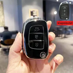Best TPU Sleutelhoesje voor Hyundai zwart B3 Autosleutelhoesjes