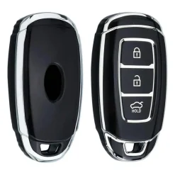Best TPU Sleutelhoesje voor Hyundai zwart D3 Autosleutelhoesjes