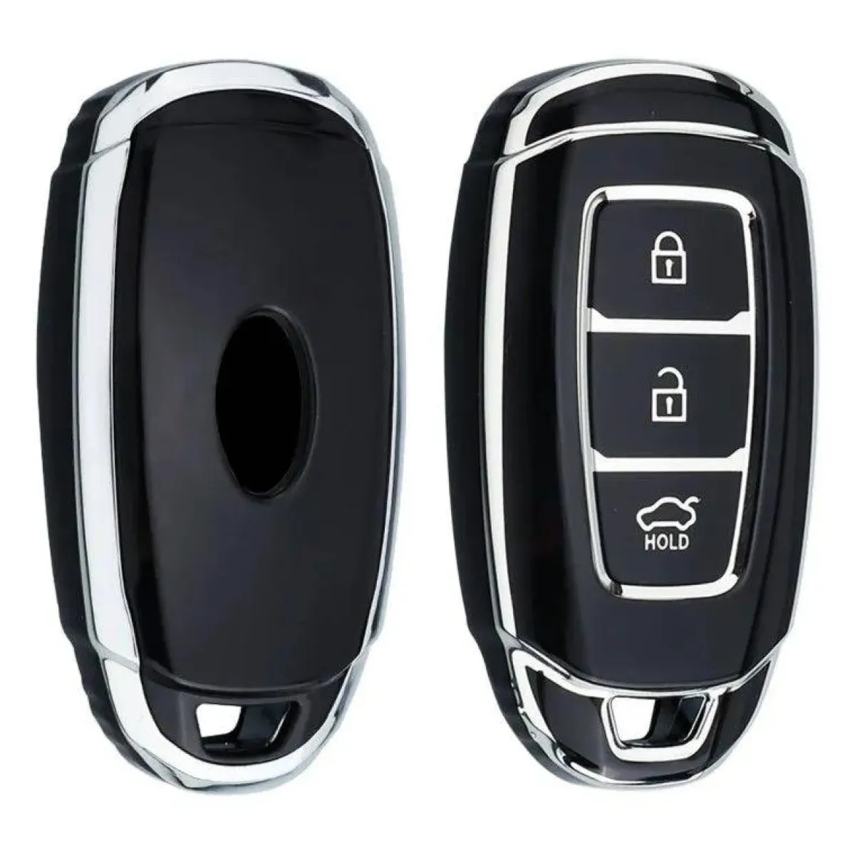Best TPU Sleutelhoesje voor Hyundai zwart D3 Autosleutelhoesjes