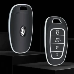 Hot TPU Sleutelhoesje voor Hyundai zwart E4 Autosleutelhoesjes