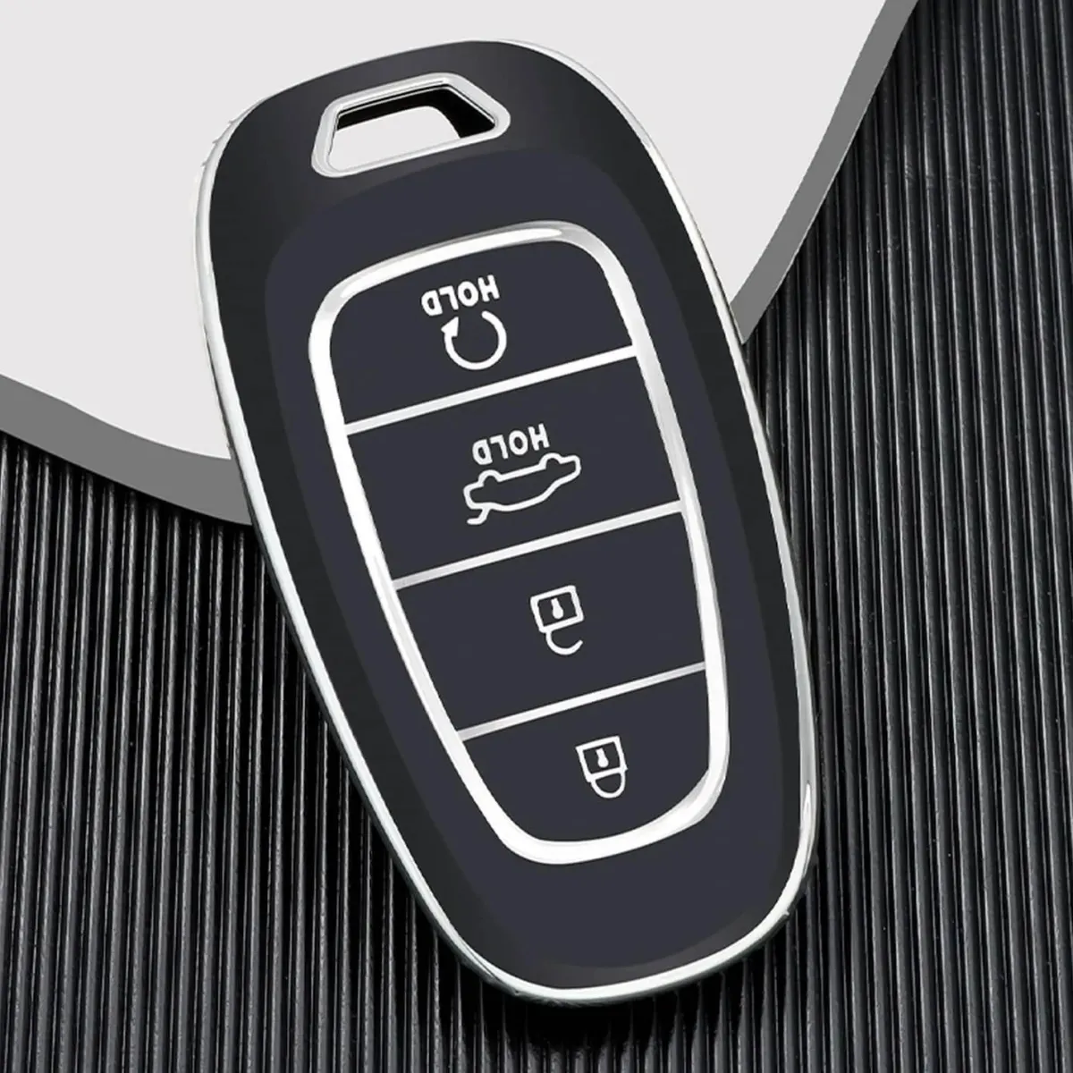 Hot TPU Sleutelhoesje voor Hyundai zwart E4 Autosleutelhoesjes