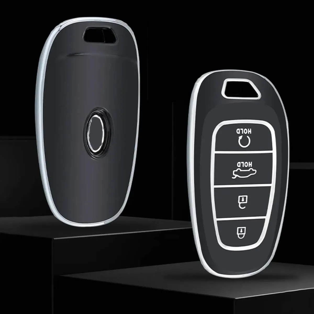 Hot TPU Sleutelhoesje voor Hyundai zwart E4 Autosleutelhoesjes