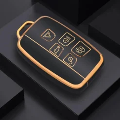 Online TPU Sleutelhoesje voor Jaguar goud A5 Autosleutelhoesjes