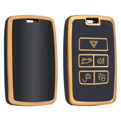 Clearance TPU Sleutelhoesje voor Jaguar goud B5 Autosleutelhoesjes