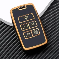 Clearance TPU Sleutelhoesje voor Jaguar goud B5 Autosleutelhoesjes