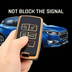 Clearance TPU Sleutelhoesje voor Jaguar goud B5 Autosleutelhoesjes
