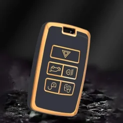 Clearance TPU Sleutelhoesje voor Jaguar goud B5 Autosleutelhoesjes
