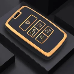 Clearance TPU Sleutelhoesje voor Jaguar goud B5 Autosleutelhoesjes