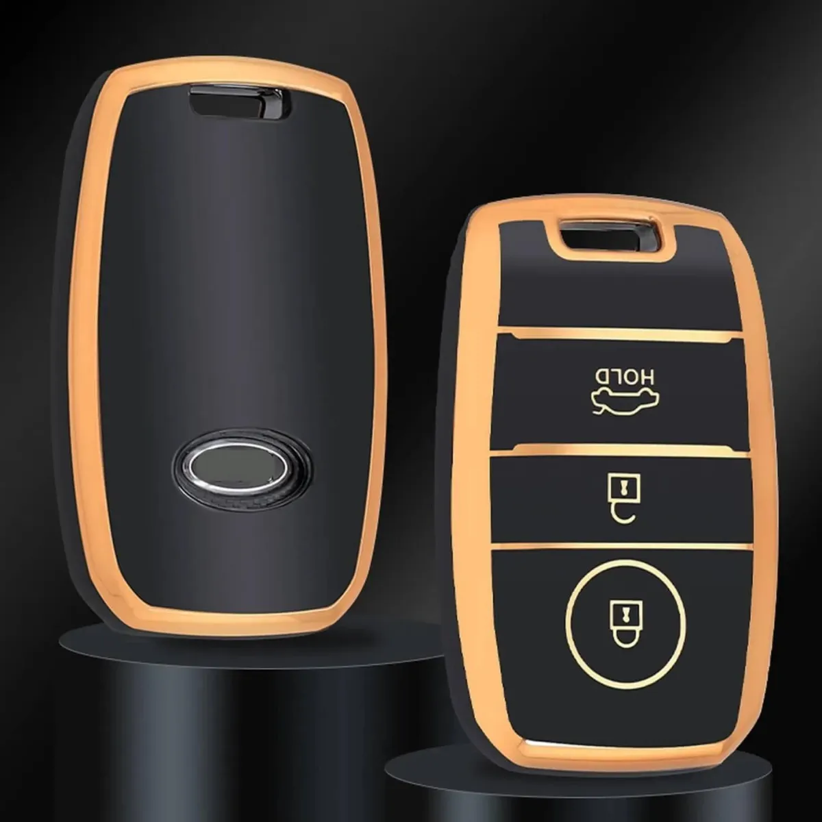 Sale TPU Sleutelhoesje voor Kia goud A3 Autosleutelhoesjes