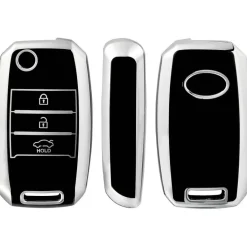 TPU Sleutelhoesje voor Kia zwart B3 Autosleutelhoesjes