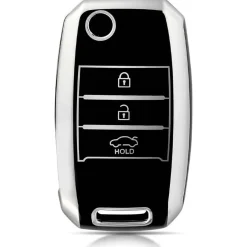 TPU Sleutelhoesje voor Kia zwart B3 Autosleutelhoesjes