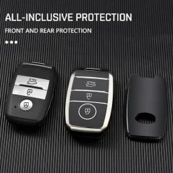 Best TPU Sleutelhoesje voor Kia zwart A3 Autosleutelhoesjes