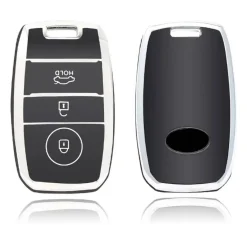 Best TPU Sleutelhoesje voor Kia zwart A3 Autosleutelhoesjes