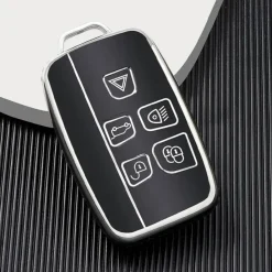 Online TPU Sleutelhoesje voor Landrover zwart A5 Autosleutelhoesjes