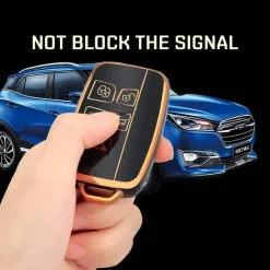 Discount TPU Sleutelhoesje voor Landrover goud A5 Autosleutelhoesjes
