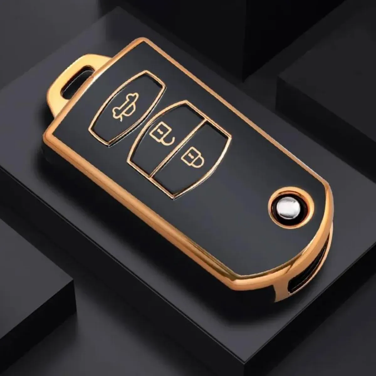 Best TPU Sleutelhoesje voor Mazda goud C3 Autosleutelhoesjes