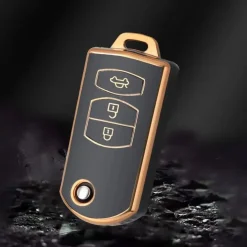 Best TPU Sleutelhoesje voor Mazda goud C3 Autosleutelhoesjes