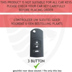 Hot TPU Sleutelhoesje voor Mazda zwart C3 Autosleutelhoesjes