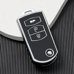 Hot TPU Sleutelhoesje voor Mazda zwart C3 Autosleutelhoesjes