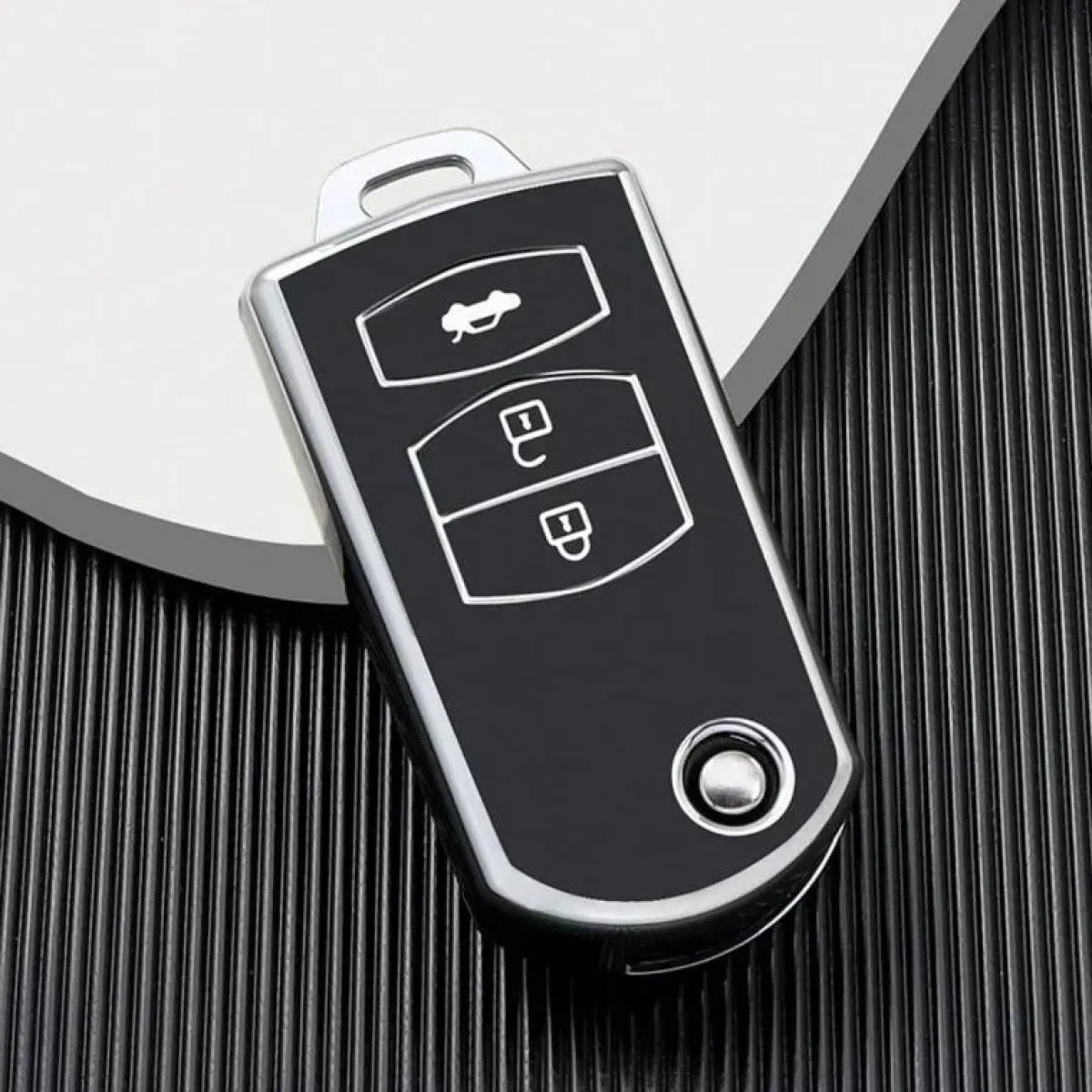 Hot TPU Sleutelhoesje voor Mazda zwart C3 Autosleutelhoesjes