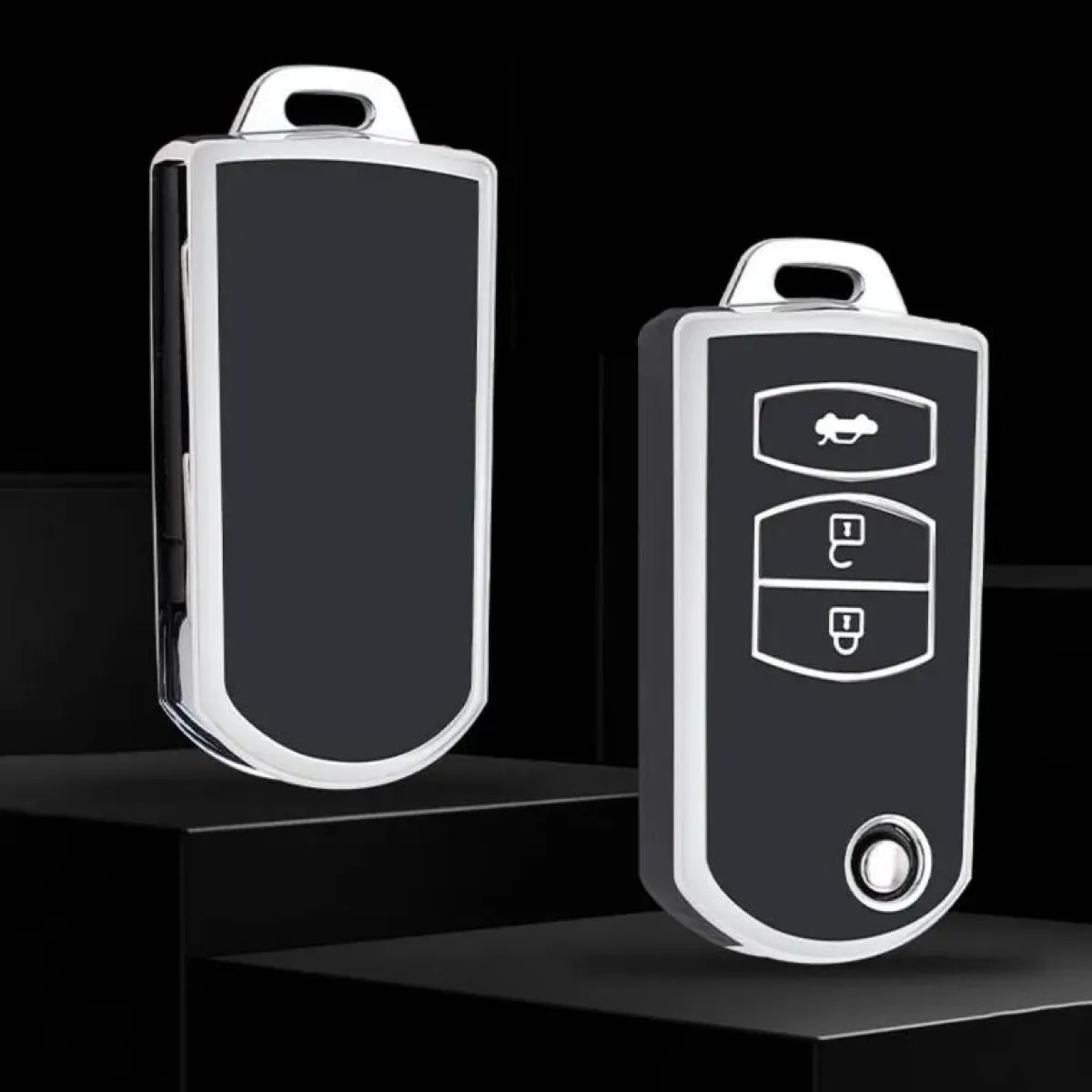 Hot TPU Sleutelhoesje voor Mazda zwart C3 Autosleutelhoesjes