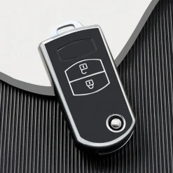 Discount TPU Sleutelhoesje voor Mazda zwart C2 Autosleutelhoesjes