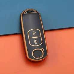 Best TPU Sleutelhoesje voor Mazda goud A2 Autosleutelhoesjes