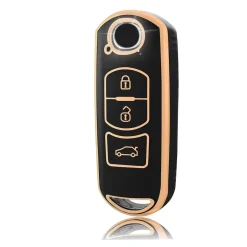 Discount TPU Sleutelhoesje voor Mazda goud A3 Autosleutelhoesjes