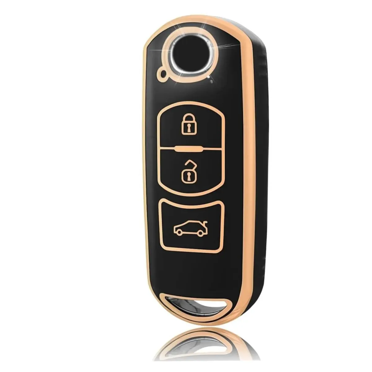 Discount TPU Sleutelhoesje voor Mazda goud A3 Autosleutelhoesjes