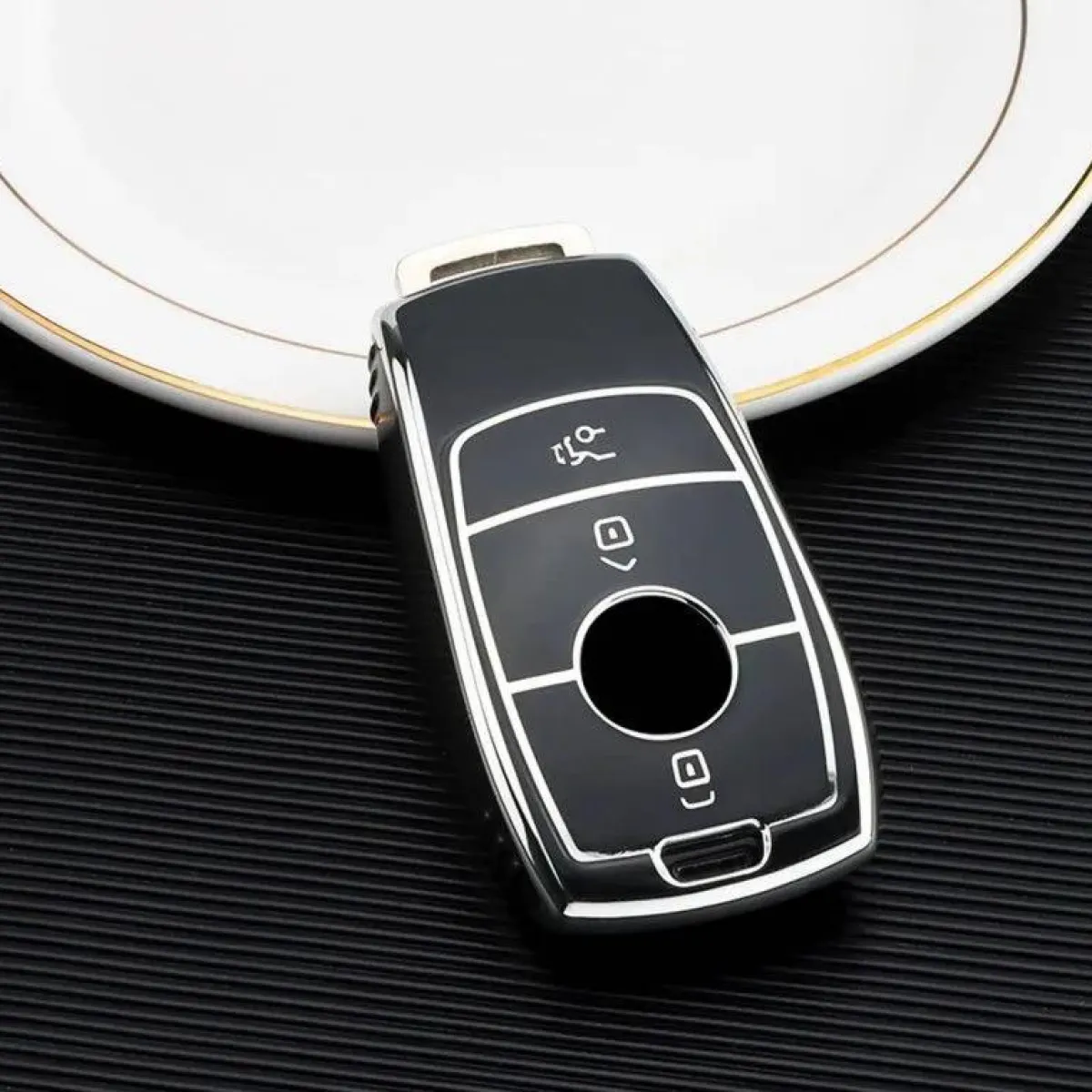 Clearance TPU Sleutelhoesje voor Mercedes zwart B3 Autosleutelhoesjes
