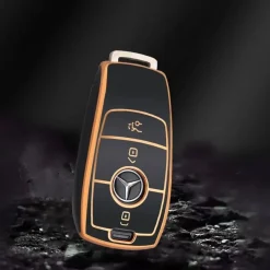 New TPU Sleutelhoesje voor Mercedes goud B3 Autosleutelhoesjes