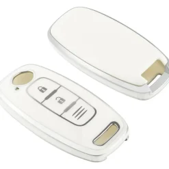 Online TPU Sleutelhoesje voor Nissan wit D2 Autosleutelhoesjes