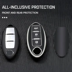 Online TPU Sleutelhoesje voor Nissan zwart A3B Autosleutelhoesjes