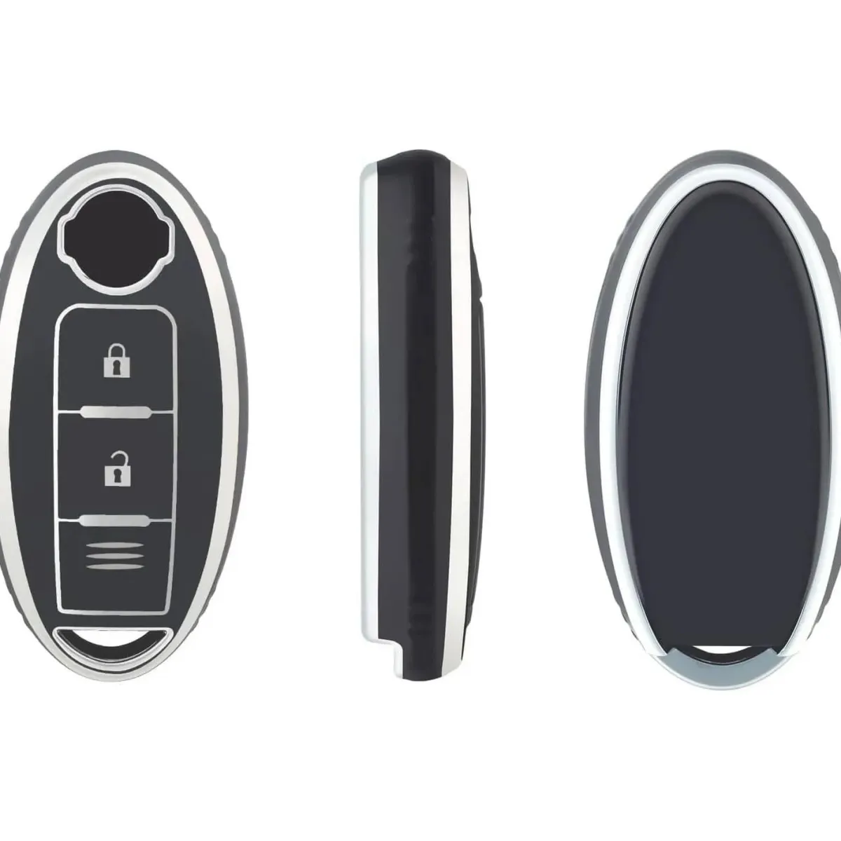 Clearance TPU Sleutelhoesje voor Nissan zwart A3C Autosleutelhoesjes