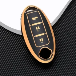 New TPU Sleutelhoesje voor Nissan goud A3B Autosleutelhoesjes