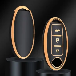 New TPU Sleutelhoesje voor Nissan goud A3B Autosleutelhoesjes