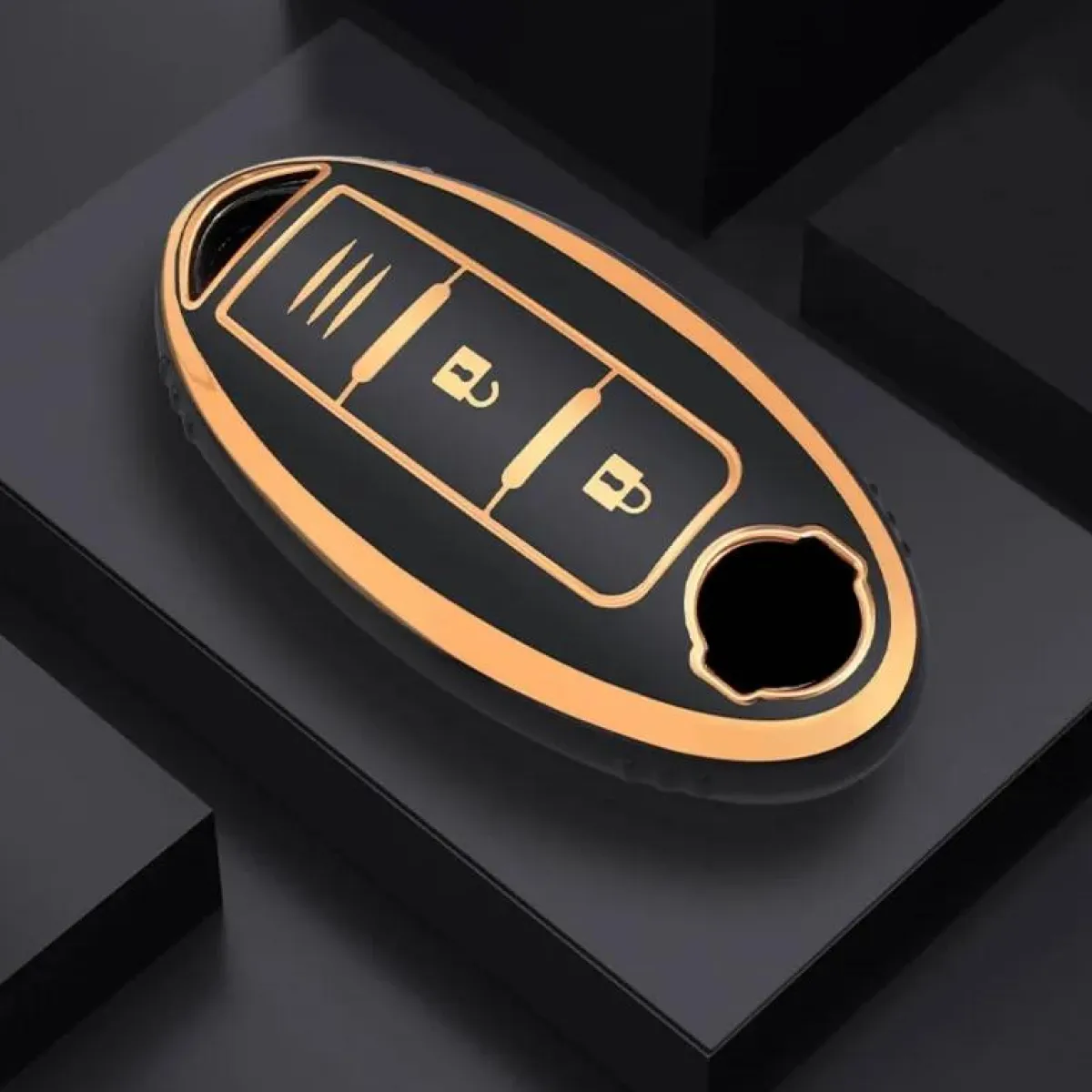 TPU Sleutelhoesje voor Nissan goud A3C Autosleutelhoesjes