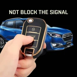 Discount TPU Sleutelhoesje voor Peugeot goud A3 Autosleutelhoesjes