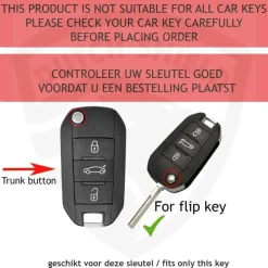 Discount TPU Sleutelhoesje voor Peugeot goud A3 Autosleutelhoesjes
