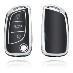 Discount TPU Sleutelhoesje voor Peugeot zwart C3 Autosleutelhoesjes