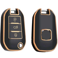 Best TPU Sleutelhoesje voor Peugeot goud A3B Autosleutelhoesjes