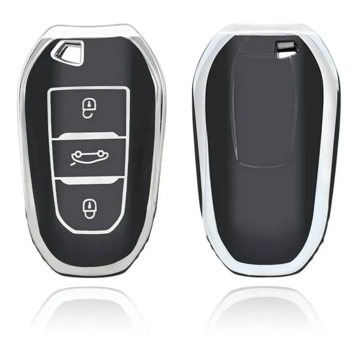 Hot TPU Sleutelhoesje voor Peugeot zwart B3 Autosleutelhoesjes