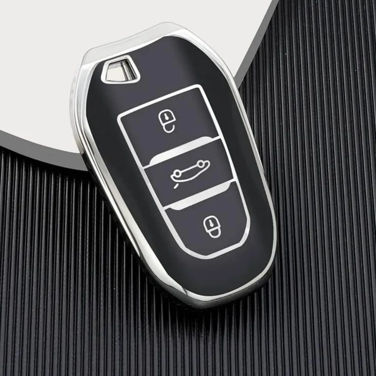Hot TPU Sleutelhoesje voor Peugeot zwart B3 Autosleutelhoesjes