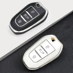 Hot TPU Sleutelhoesje voor Peugeot zwart B3 Autosleutelhoesjes
