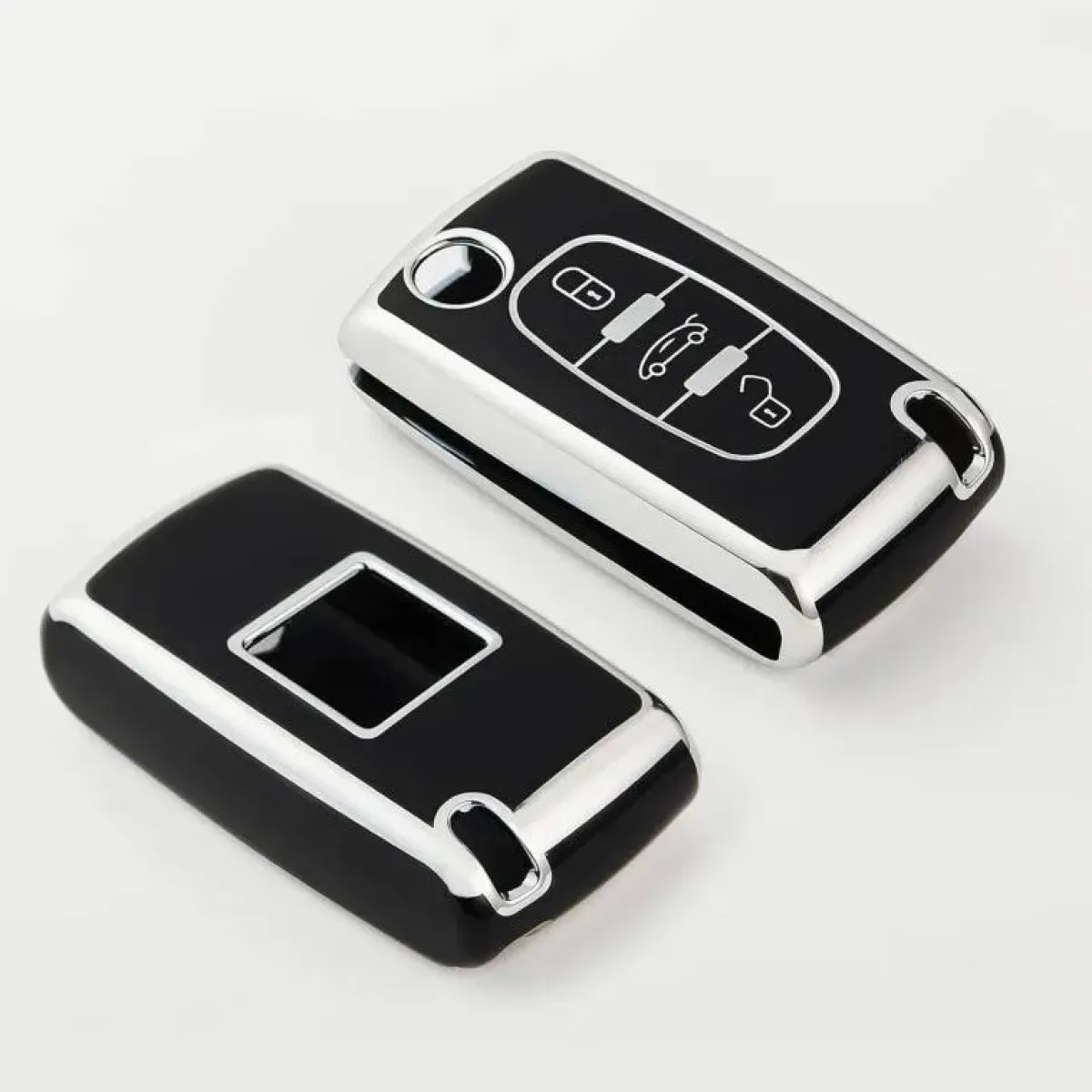 Clearance TPU Sleutelhoesje voor Peugeot zwart D3 Autosleutelhoesjes