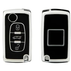 Clearance TPU Sleutelhoesje voor Peugeot zwart D3 Autosleutelhoesjes