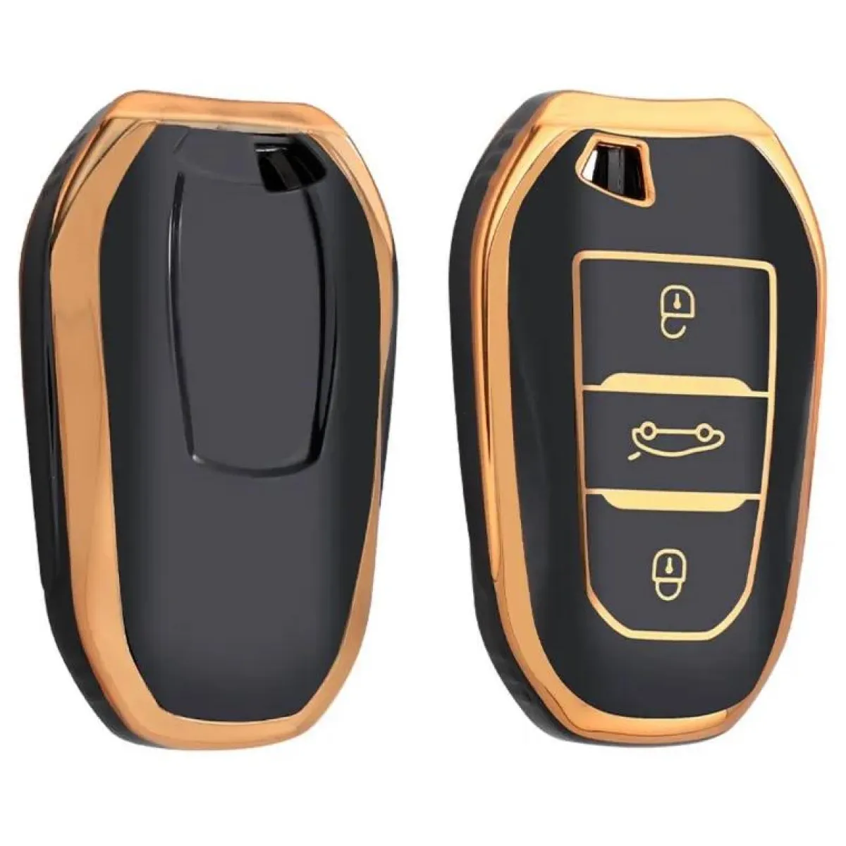 TPU Sleutelhoesje voor Peugeot goud B3 Autosleutelhoesjes